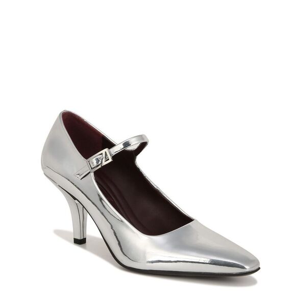 Franco Sarto Women's Lola Mary Jane High Heel Pump Silver Metallic